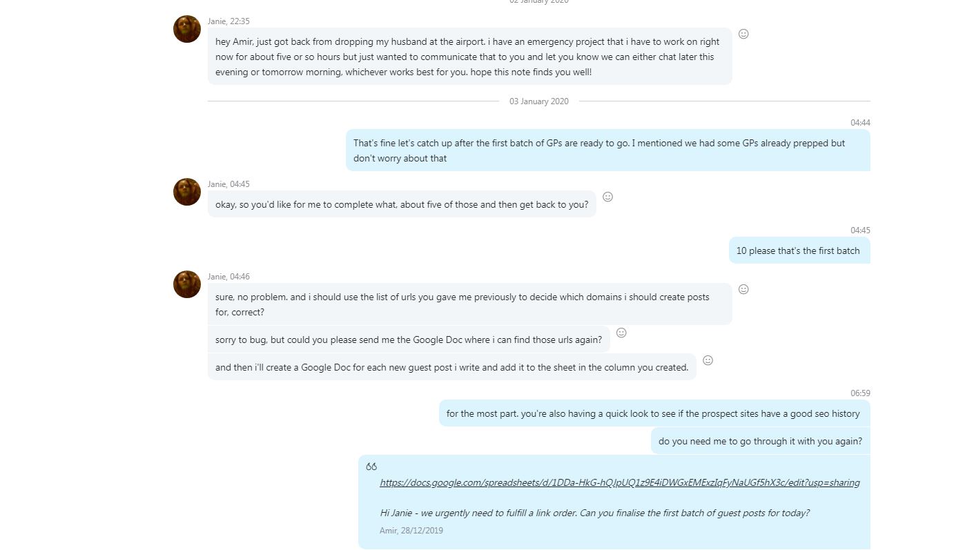 Skype conversation screenshot 1