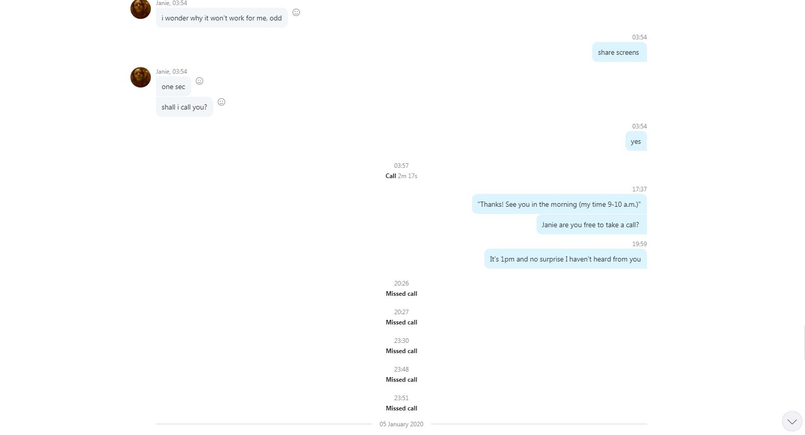 Skype conversation screenshot 7